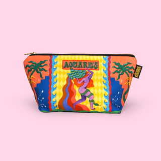 Eleanor Bowmer Zodiac Zip Bag featuring Aquarius star sign design – stylish astrological accessory