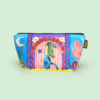 Eleanor Bowmer Zodiac Zip Bag featuring Capricorn star sign design – stylish astrological accessory