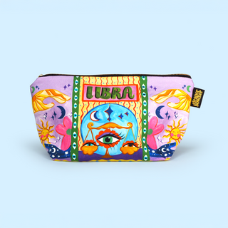 Eleanor Bowmer Zodiac Zip Bag featuring Libra star sign design – stylish astrological accessory