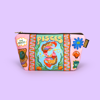 Eleanor Bowmer Zodiac Zip Bag featuring Pisces star sign design – stylish astrological accessory
