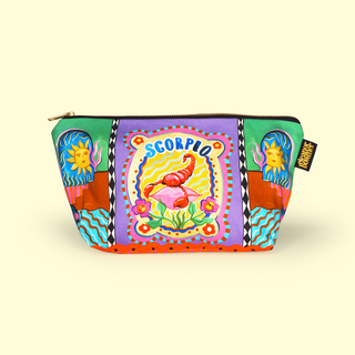 Eleanor Bowmer Zodiac Zip Bag featuring Scorpio star sign design – stylish astrological accessory