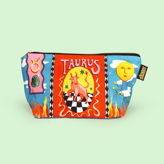 Eleanor Bowmer Zodiac Zip Bag featuring Taurus star sign design – stylish astrological accessory