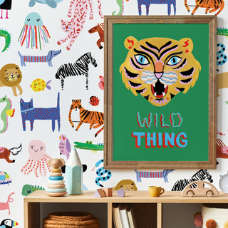 Animal Doodles Mural Wallpaper