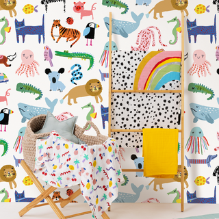 Animal Doodles Mural Wallpaper