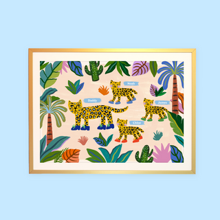 Leopard Family Personalised Print