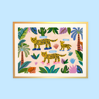 Leopard Family Personalised Print