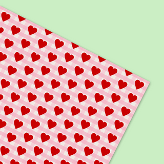 Gingham Hearts Gift Wrap