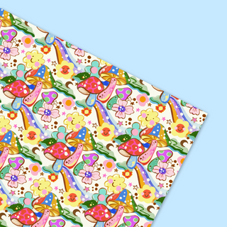 Mushroom & Flowers Gift Wrap