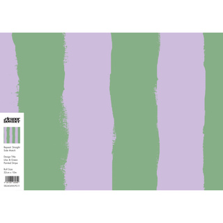 Lilac & Green Painted Stripe Wallpaper