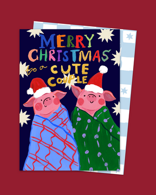 Merry Christmas To A Cute Couple Card