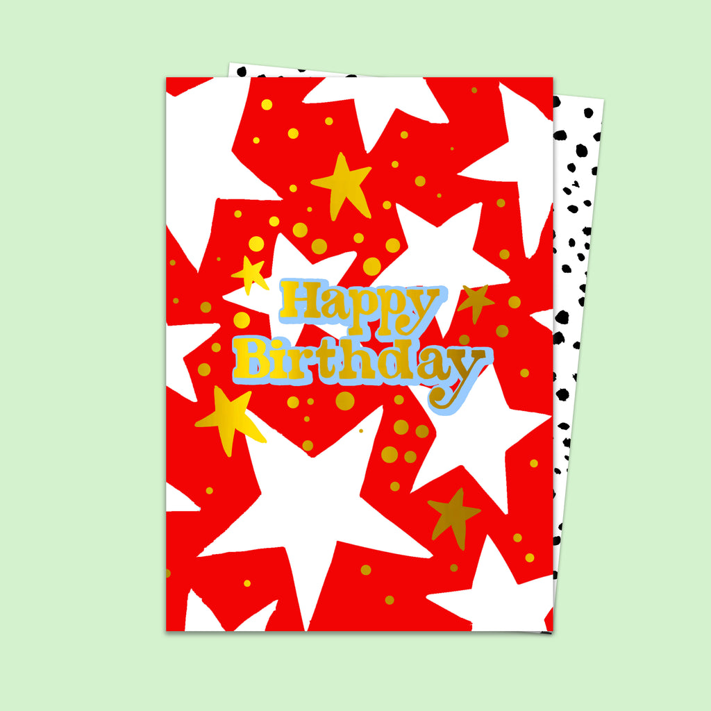 Happy Birthday Red Star Card – Eleanor Bowmer
