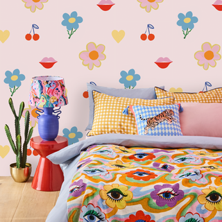 Pink Doodles Mural Wallpaper