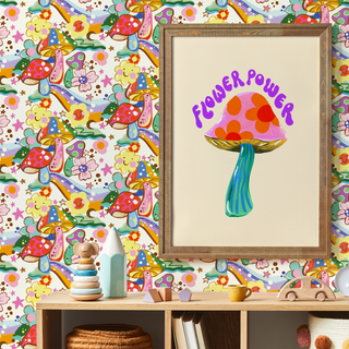 Rainbow Mushrooms Wallpaper