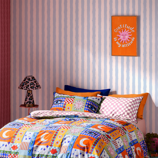 Blue Painted Stripe Wallpaper