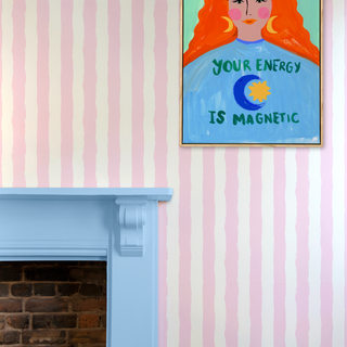 Pink Painted Stripe Wallpaper