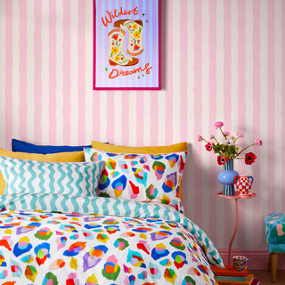 Pink Painted Stripe Wallpaper