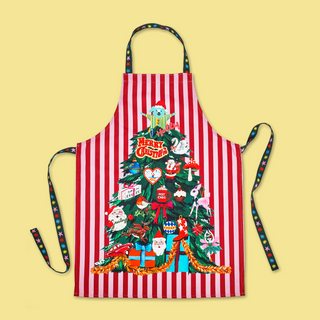 Adult's Christmas Tree Candy Stripe Apron