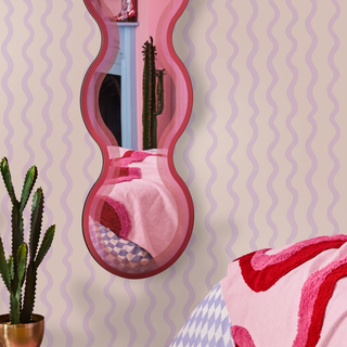 Lilac Painted Wave Wallpaper