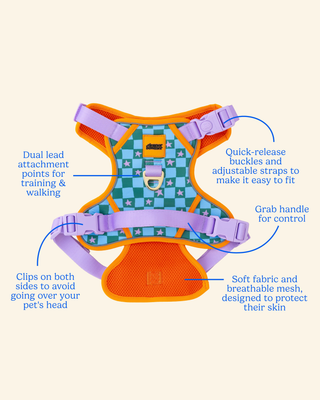 Checkerboard Star Pet Harness
